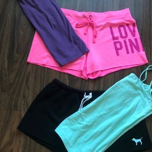 VS pink shorts with tank tops